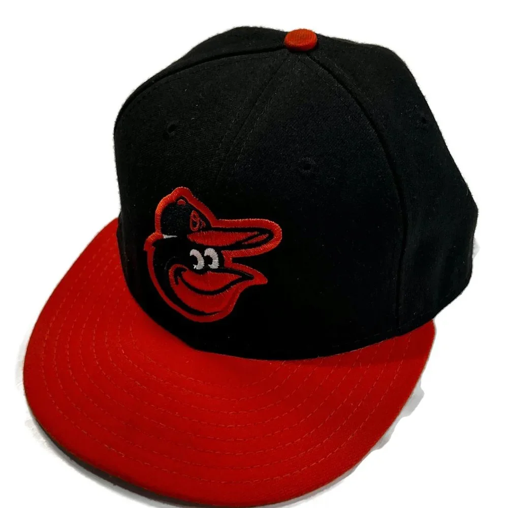 New Era 59Fifty Cap MLB Baltimore Orioles Black On Field‎ Road Fitted 7 1/8 Hat